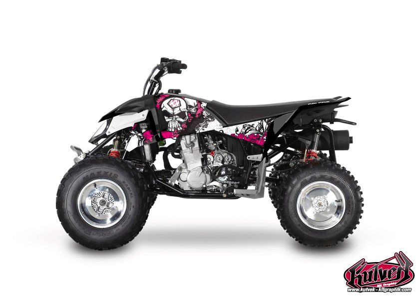 Polaris Outlaw 450 ATV Trash Graphic Kit Black Pink