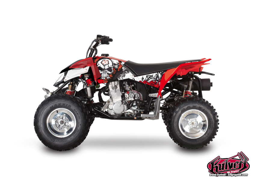 Polaris Outlaw 450 ATV Trash Graphic Kit Black Red