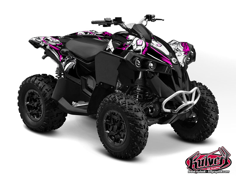 Can Am Renegade ATV Trash Graphic Kit Black Pink