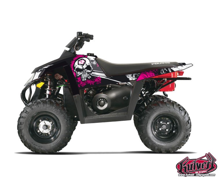 Kit Déco Quad Trash Polaris Scrambler 500 Noir Rose