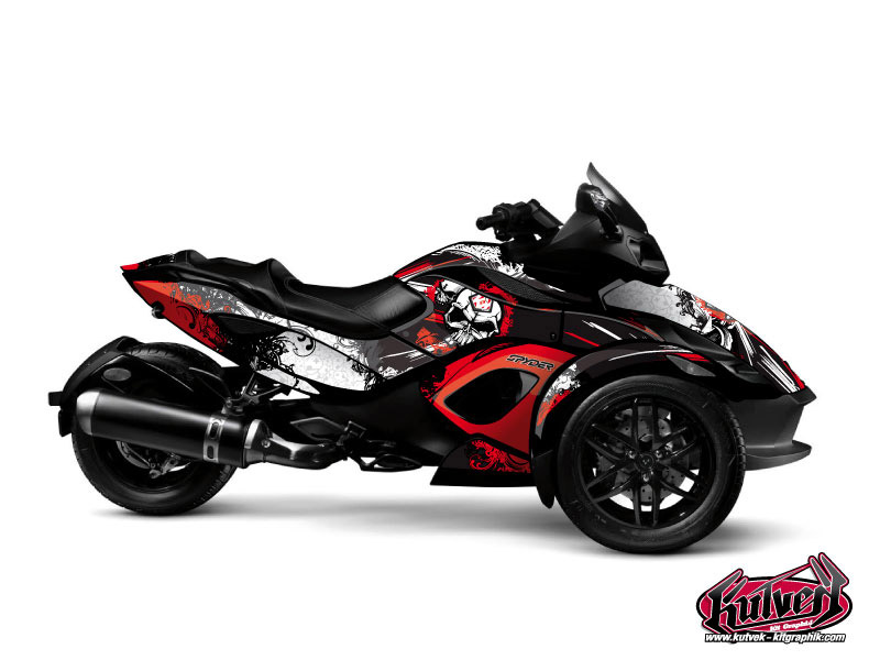 Can Am Spyder RS Roadster Trash Graphic Kit Red