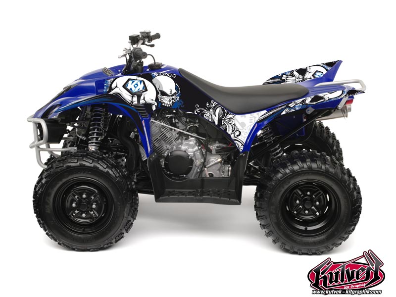 Yamaha 350-450 Wolverine ATV Trash Graphic Kit Black Blue