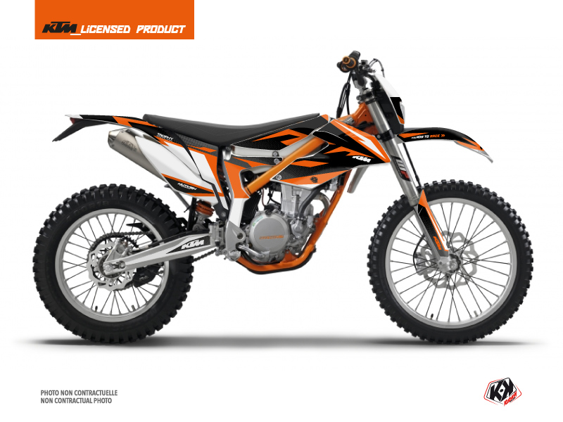 KTM 350 FREERIDE Dirt Bike Trophy Graphic Kit Black Orange