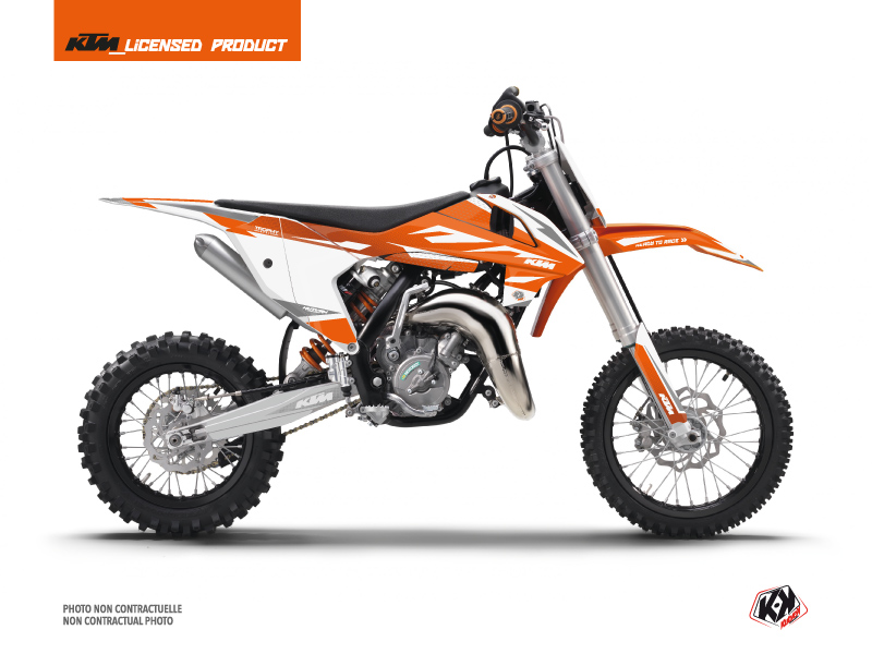 Kit Déco Moto Cross Trophy KTM 65 SX Orange Blanc