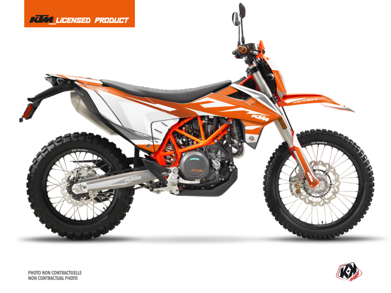 Kit Déco Moto Cross Trophy KTM 690 ENDURO R Orange Blanc