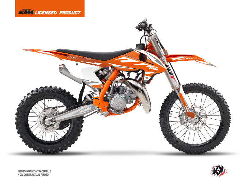 Kit Déco Moto Cross Trophy KTM 85 SX Orange Blanc