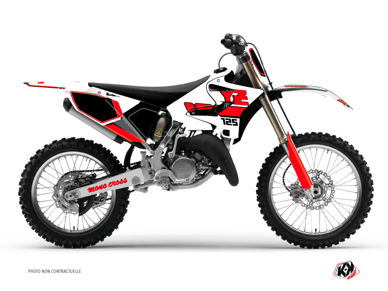 Yamaha 125 YZ Dirt Bike Vintage Graphic Kit Red