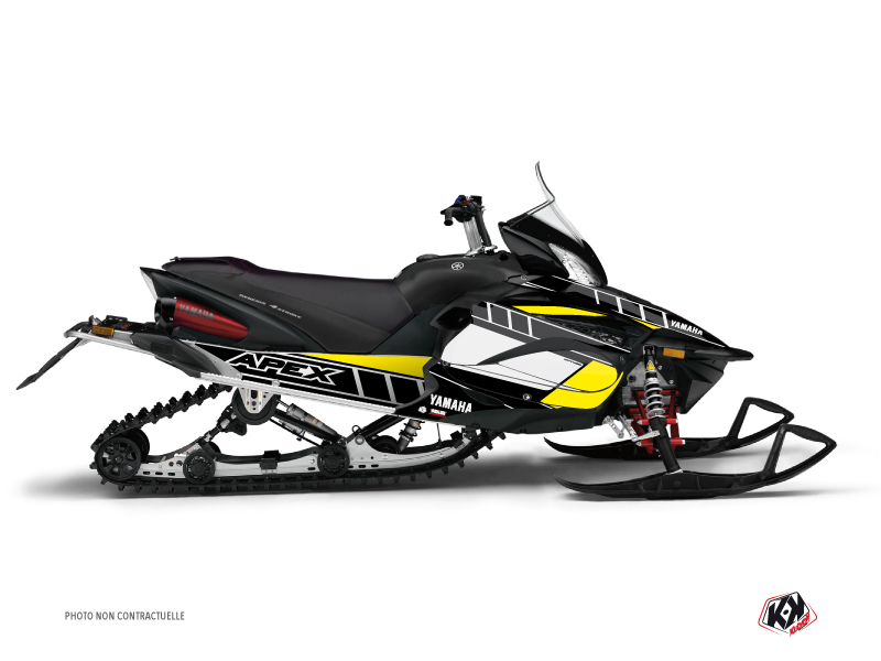 Yamaha Apex Snowmobile Vintage Graphic Kit Yellow Kutvek Kit Graphik