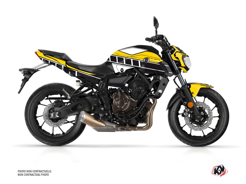 Yamaha MT 07 Street Bike Vintage Graphic Kit Yellow