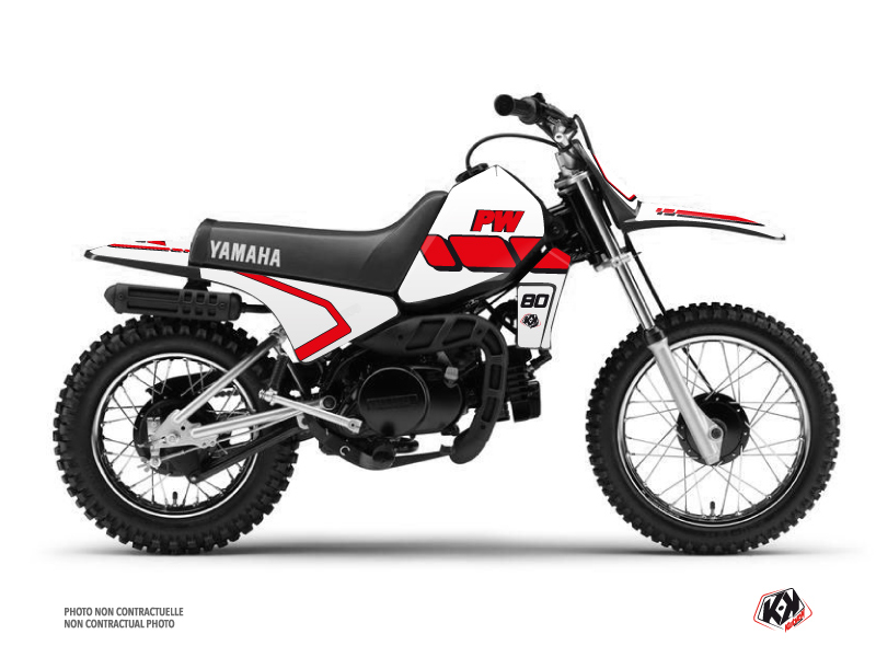 Yamaha PW 80 Dirt Bike Vintage Graphic Kit Red