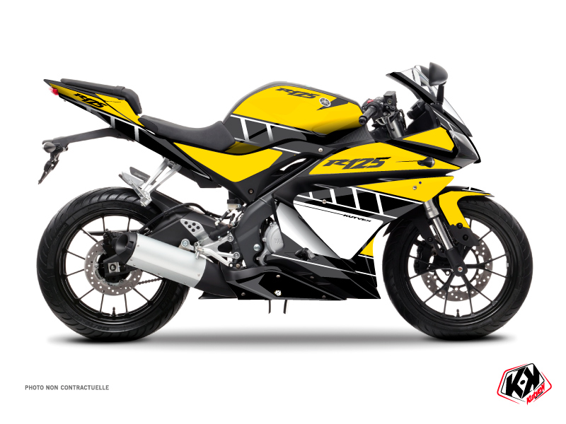 Yamaha R125 Street Bike Vintage Graphic Kit Yellow