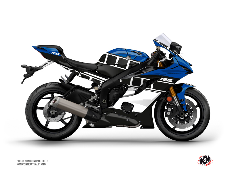 Yamaha R6 Street Bike Vintage Graphic Kit Blue