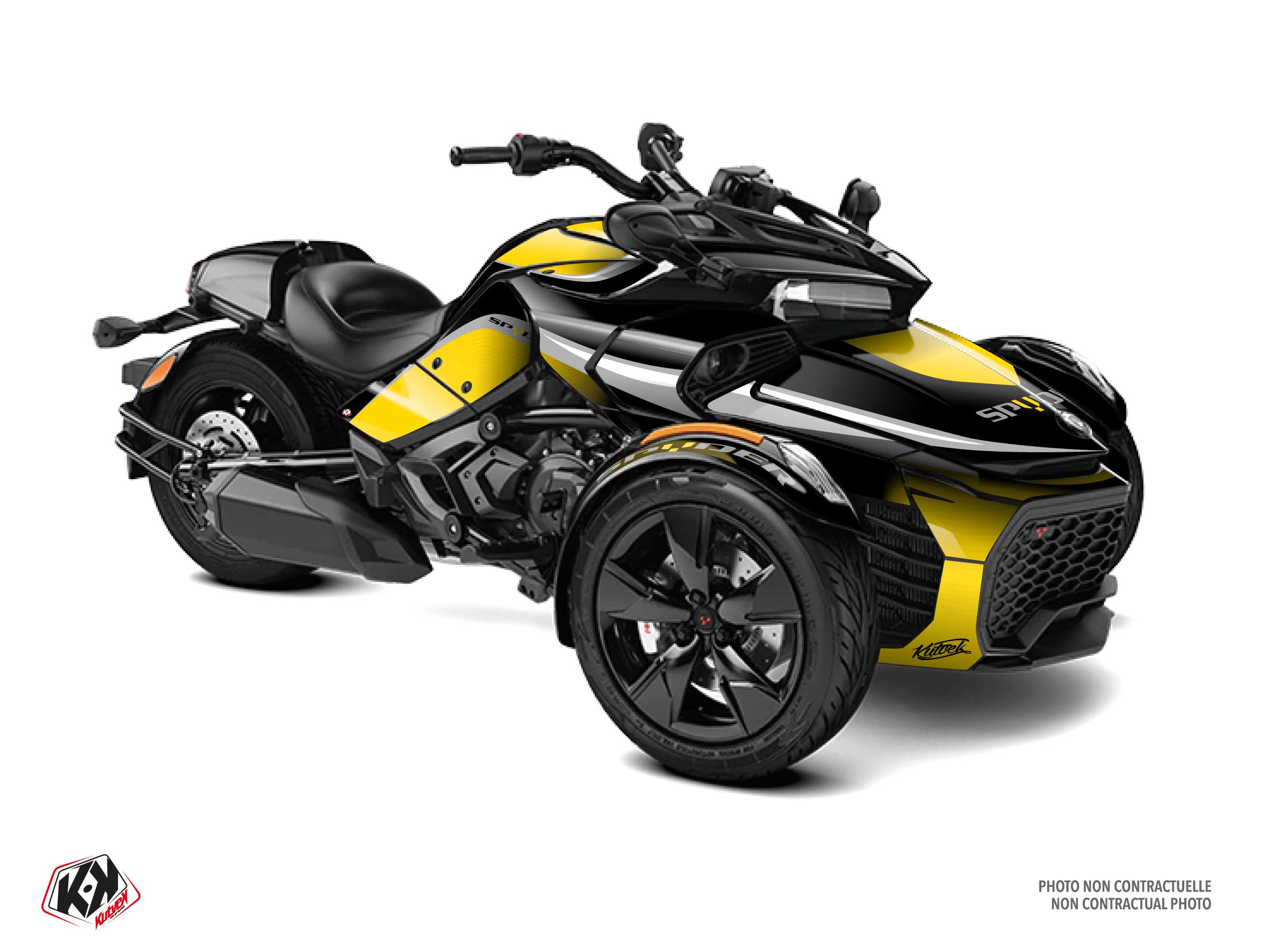Can-am Spyder F3 Hybrid Wave Graphic Kit Yellow