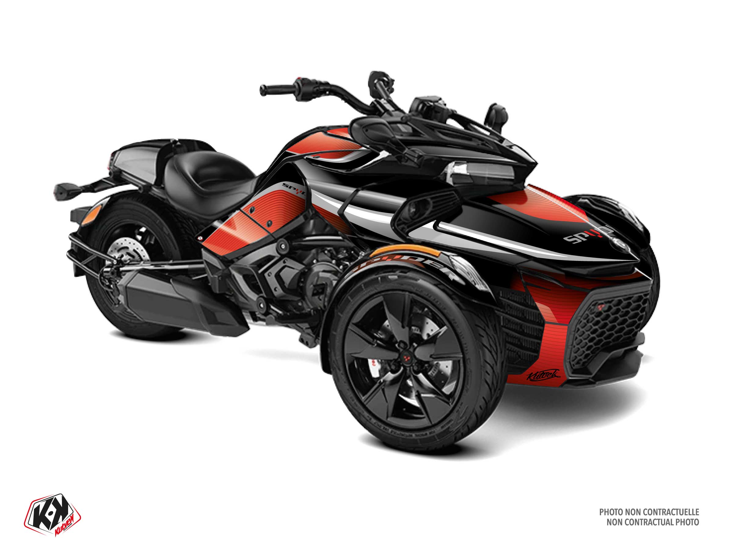 Can-am Spyder F3 Hybrid Wave Graphic Kit Red
