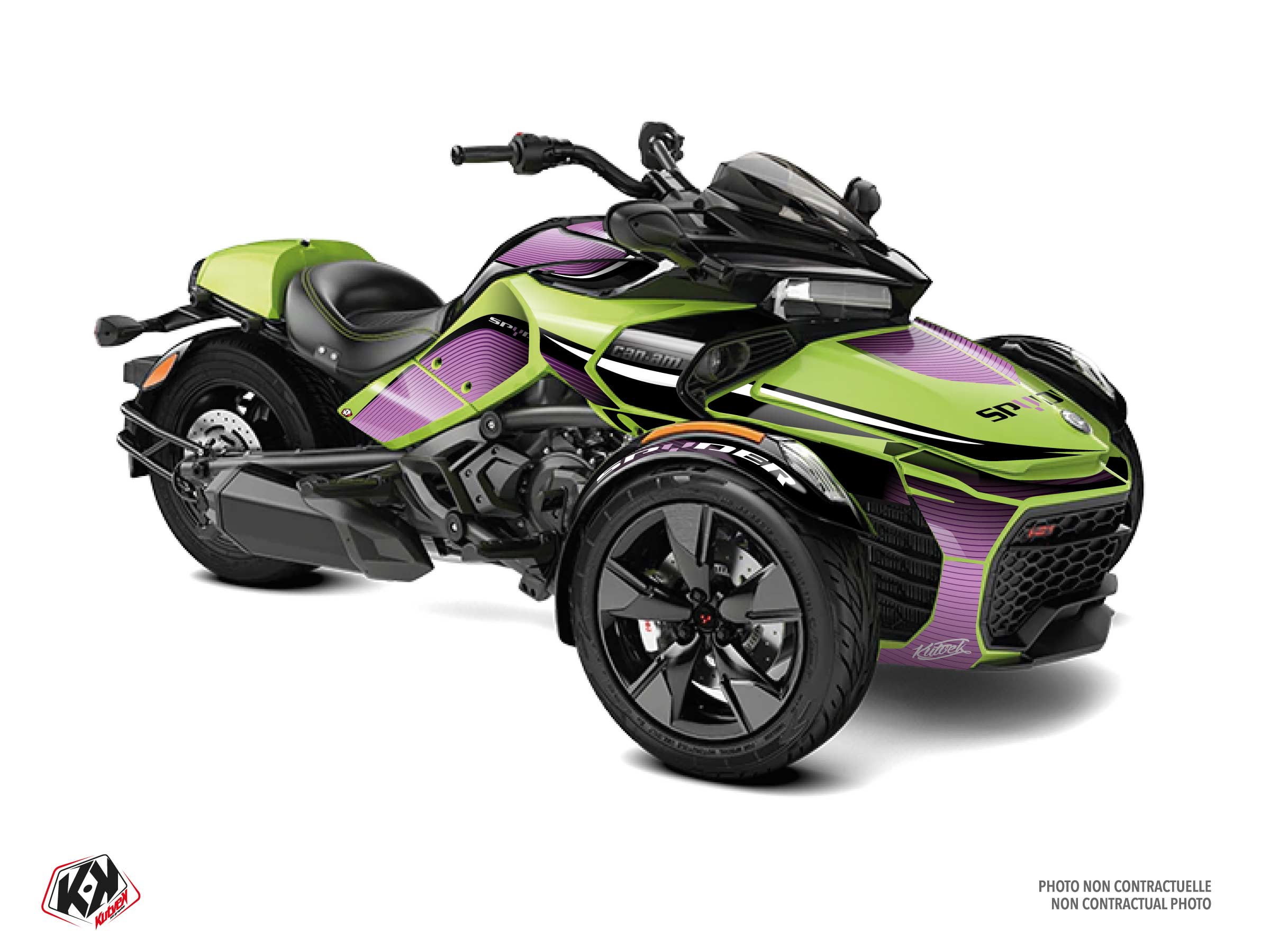 Can-am Spyder F3 Hybrid Wave Graphic Kit Green