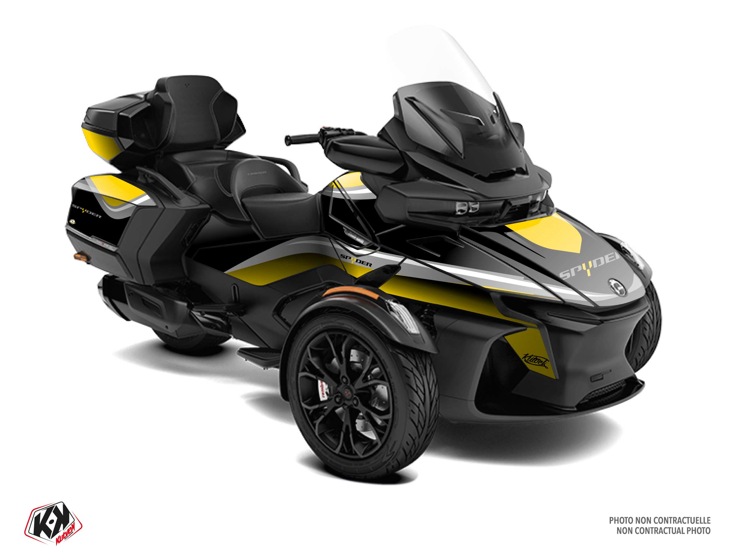 Can-am Spyder Rt Hybrid Wave Graphic Kit Yellow