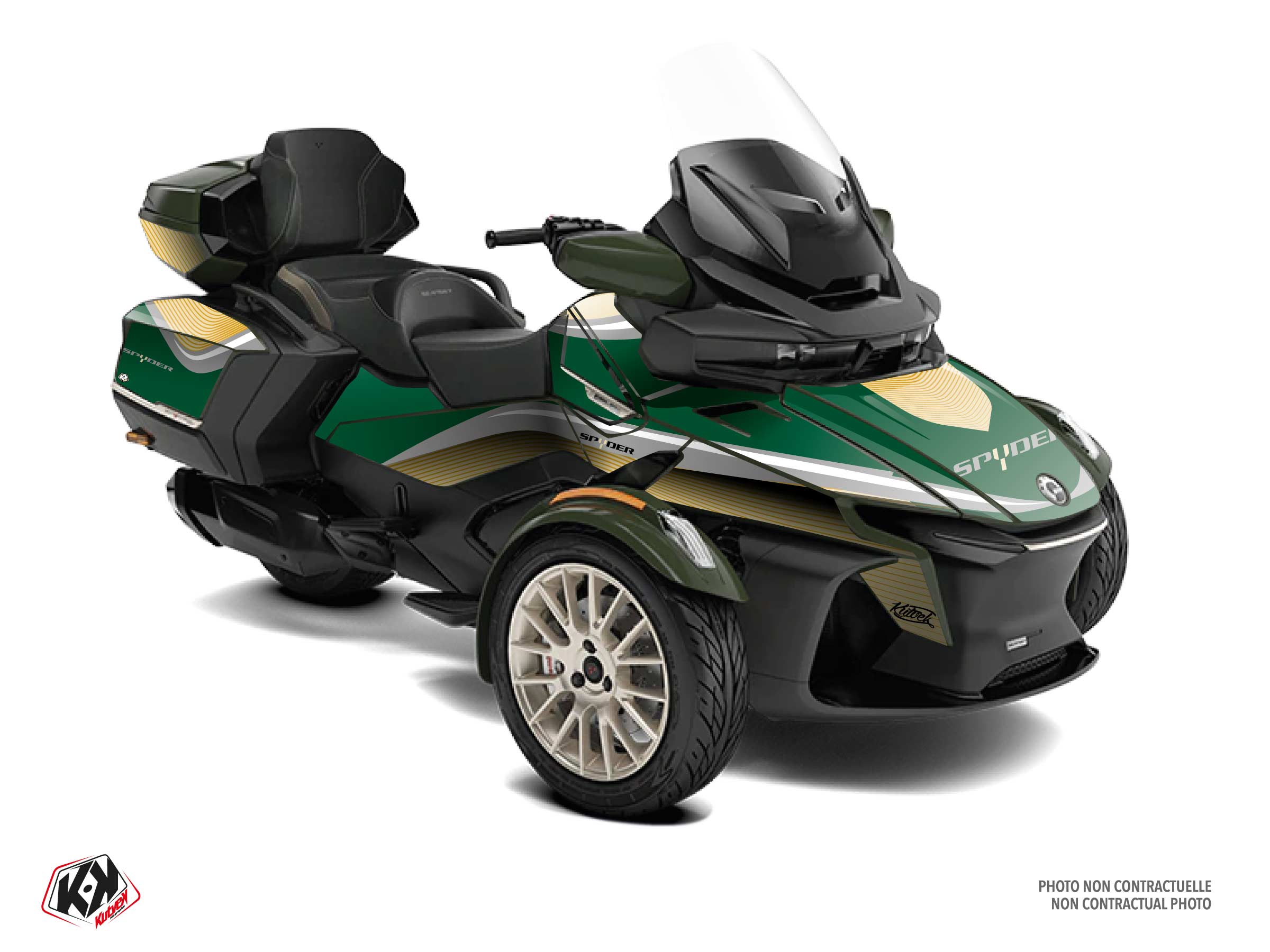 Can-am Spyder Rt Hybrid Wave Graphic Kit Green