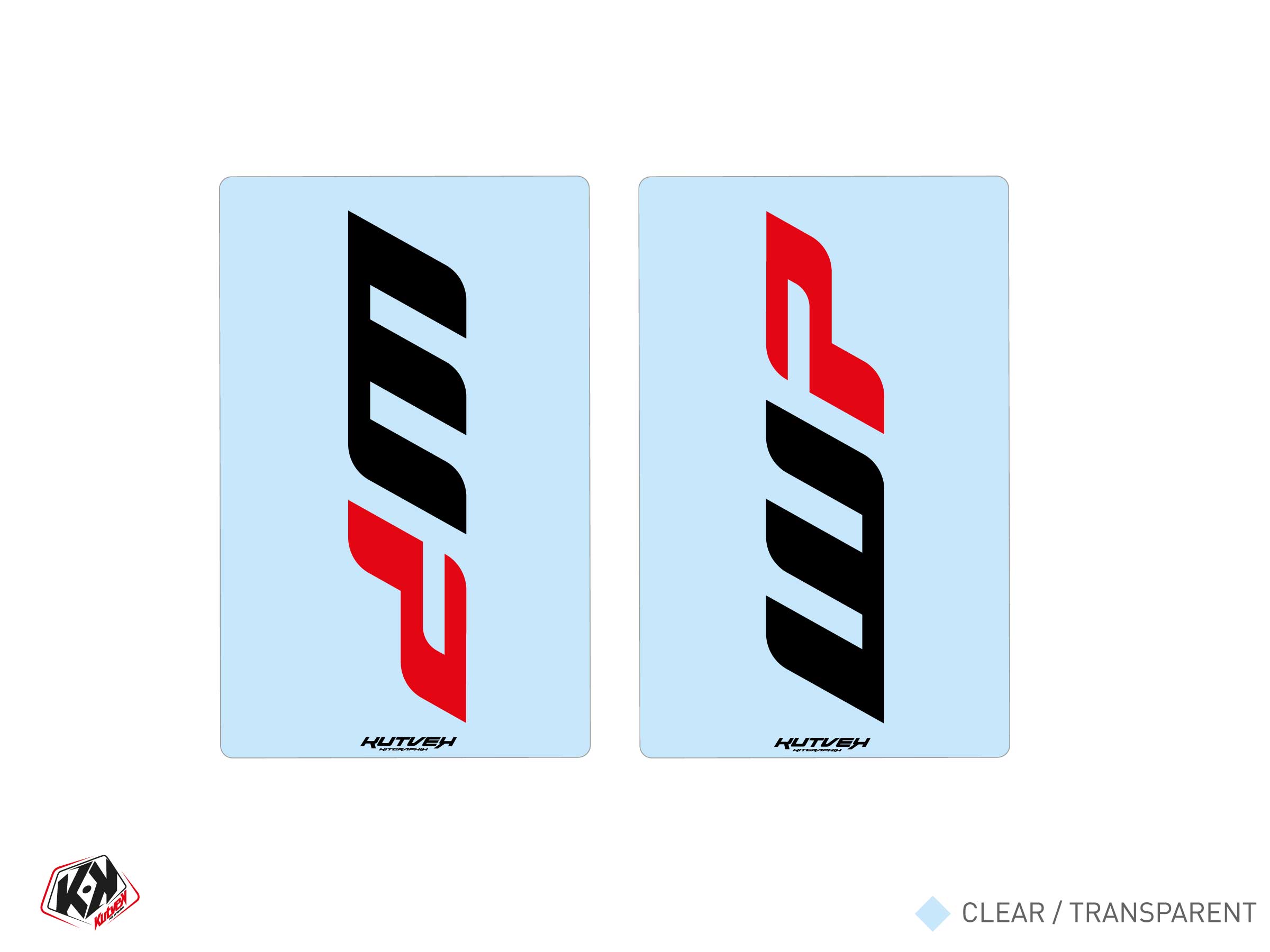 Clear Dirt Bike fork stickers WP V1 - 250x160mm