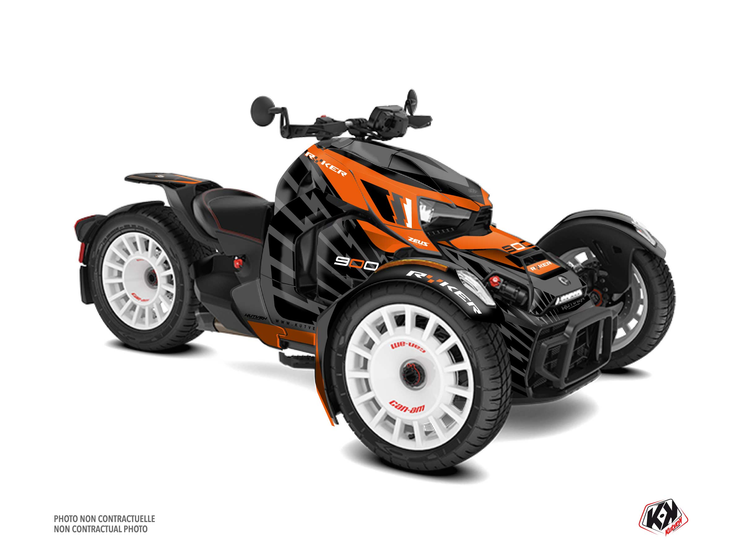 Can Am Ryker 900 Rally Edition Roadster Zeus Graphic Kit Orange
