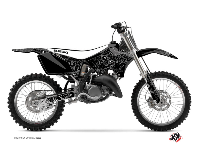 Suzuki 125 RM Dirt Bike Zombies Dark Graphic Kit Black