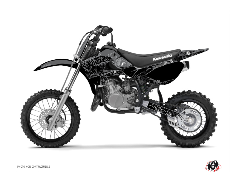 Kit Déco Moto Cross Zombies Dark Kawasaki 65 KX Noir