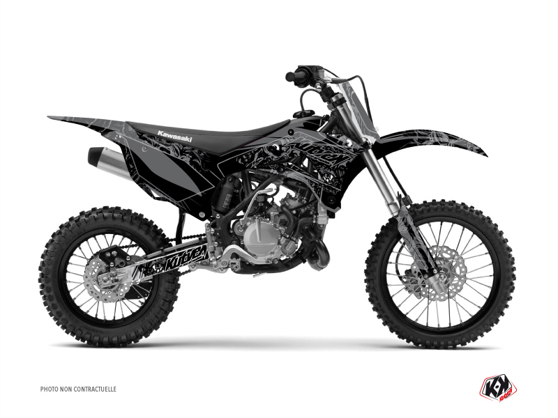 Kit Déco Moto Cross Zombies Dark Kawasaki 85 KX Noir