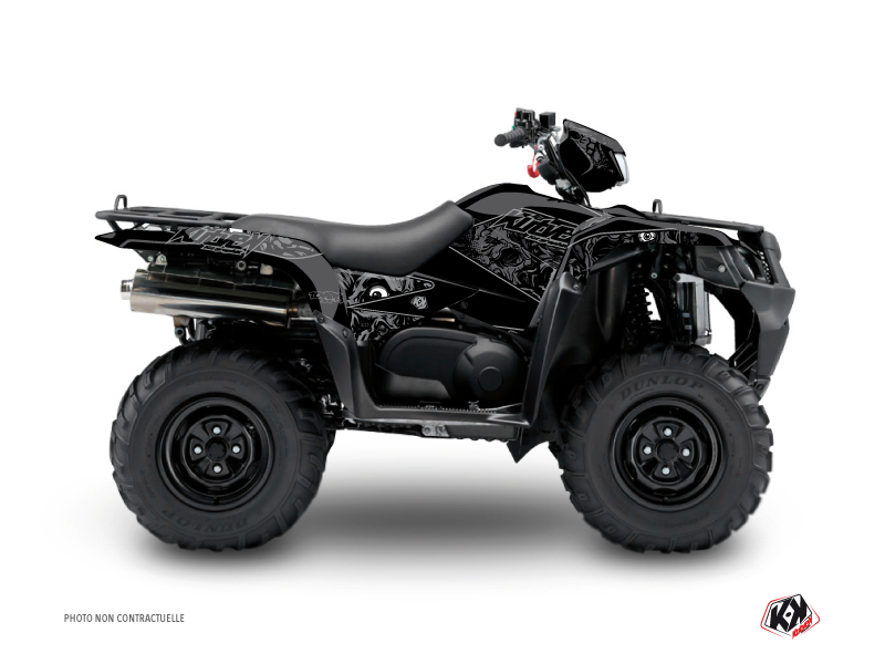 Suzuki King Quad 400 ATV Zombies Dark Graphic Kit Black