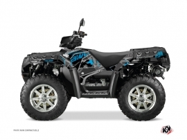 Polaris 1000 Sportsman Forest ATV Visor Graphic Kit Black Blue